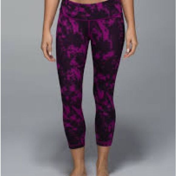 Lululemon Wunder Under Crop II *Full-On Luon Breezie Regal Plum Black - Picture 6 of 6